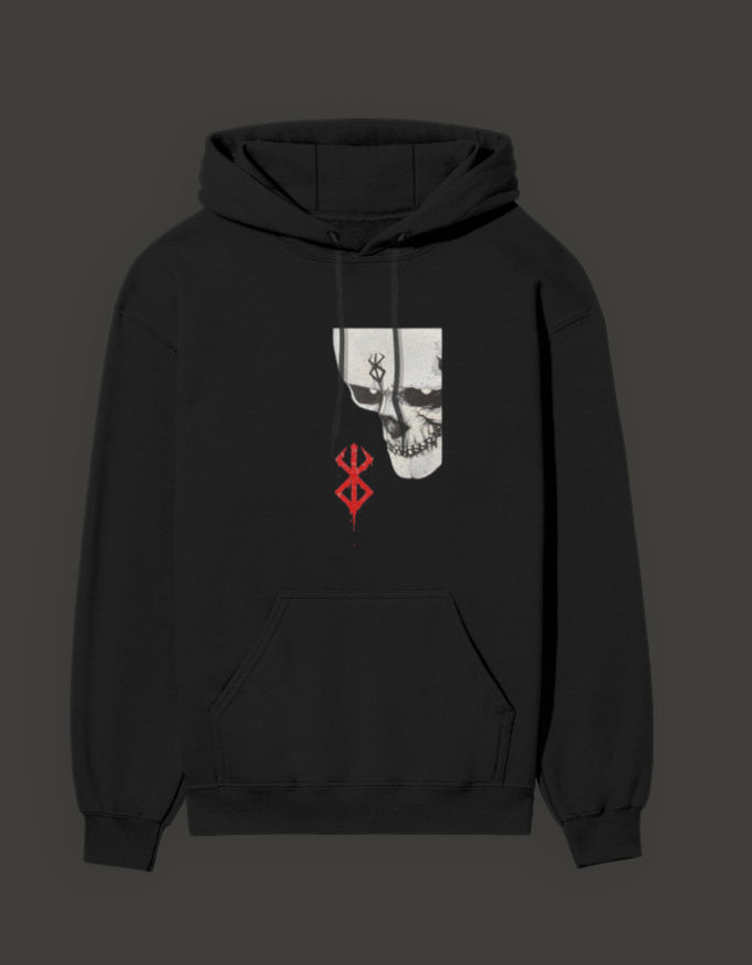 Berserk hoodie India featuring a bold graphic design on a black background for anime fans