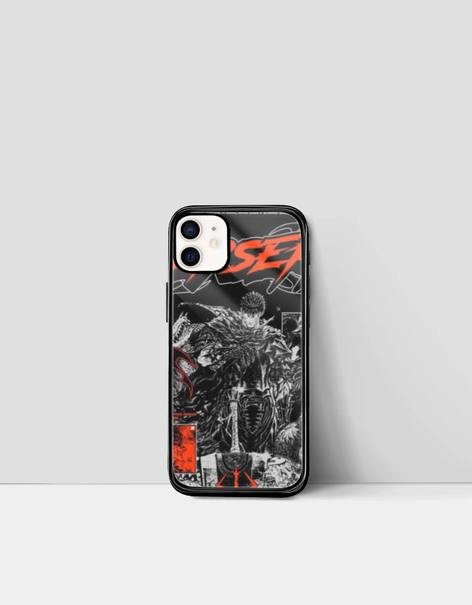 Berserk iPhone case featuring dark detailed anime artwork with red and black design elements