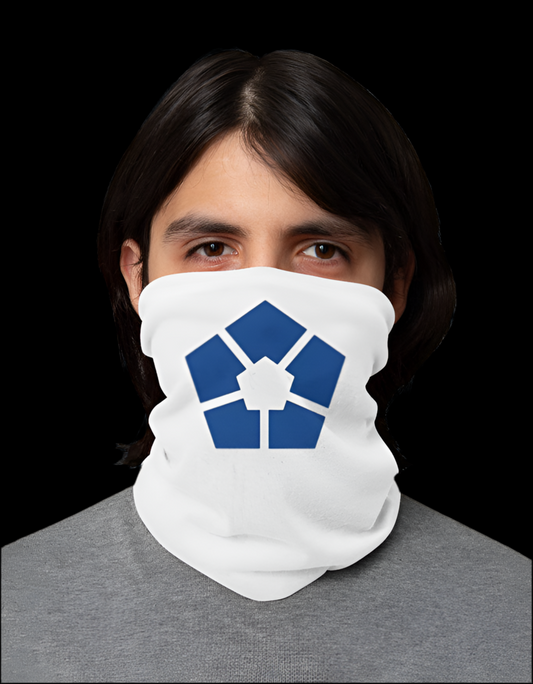 AnimeVerseStore Blue Lock bandana featuring a bold logo on a white background