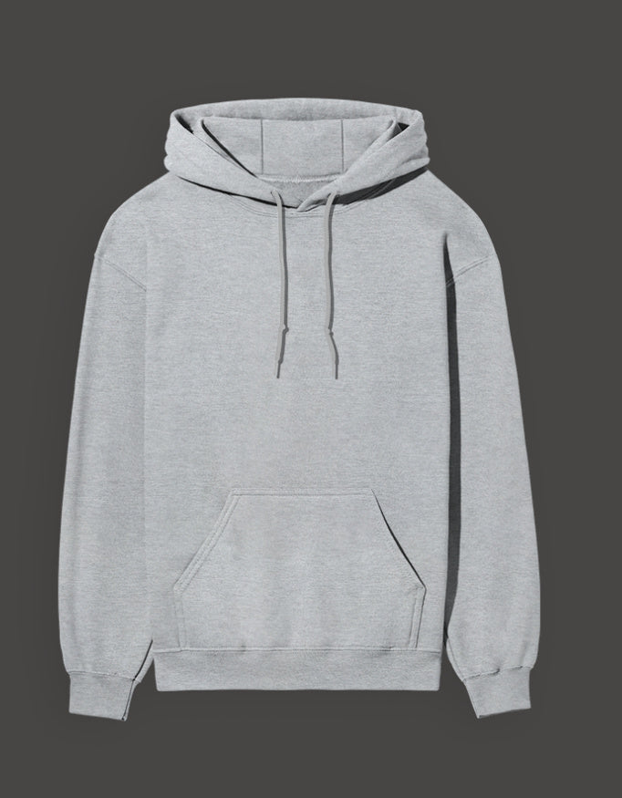 Gray pullover hoodie featuring a front pocket, perfect for everyday wear, showcasing the blue lock hoodie style