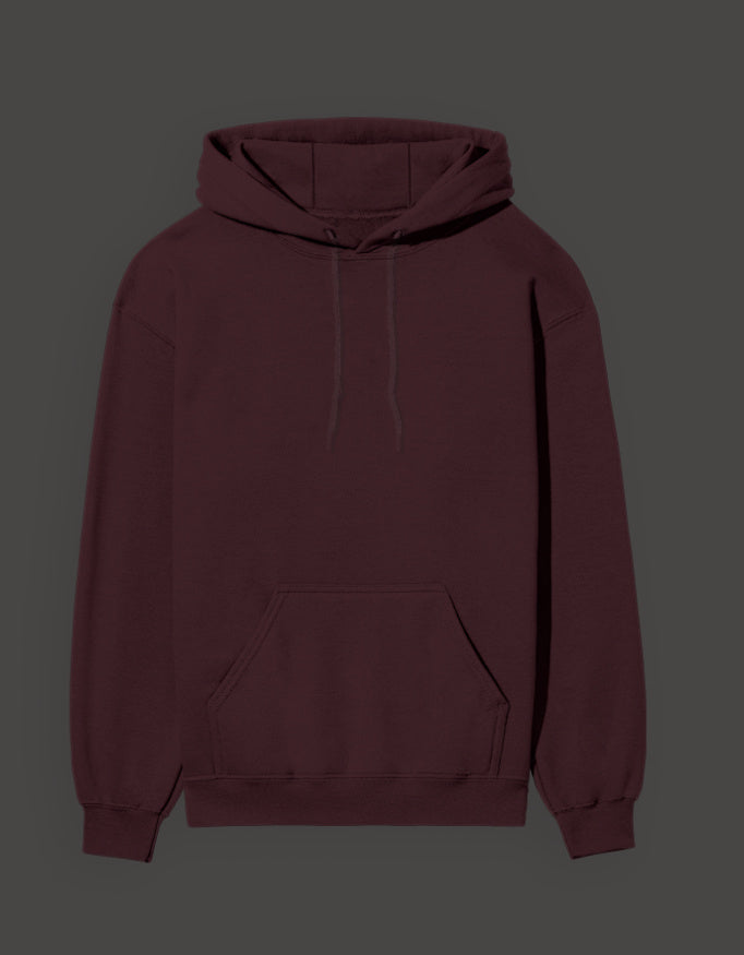 Maroon hoodie with a cozy fit perfect for everyday wear, featuring a front pocket design for convenience