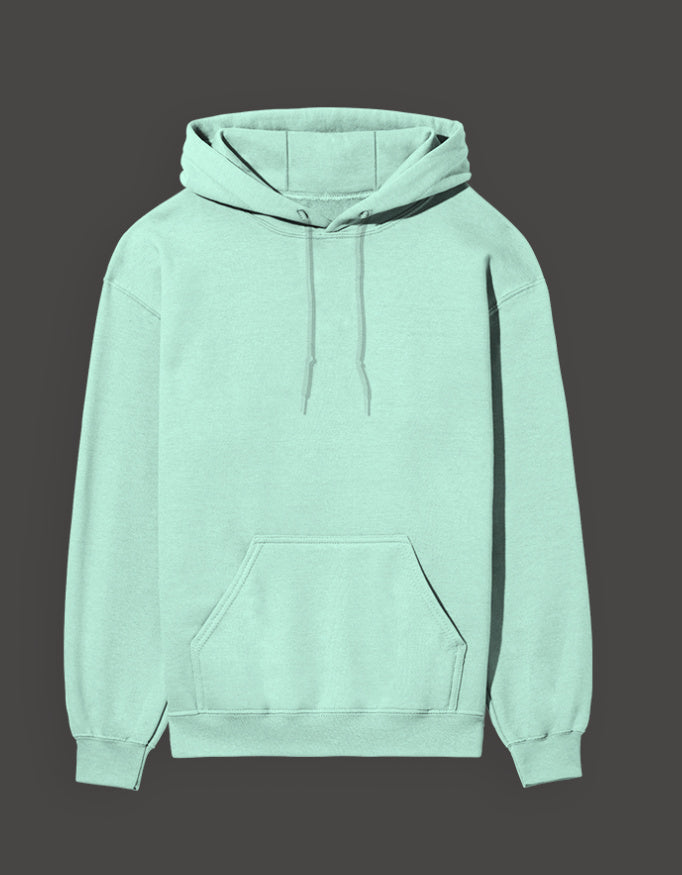Mint green blue lock hoodie with adjustable drawstrings and front pocket for ultimate comfort