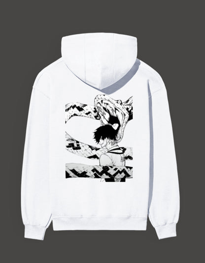 White Blue Lock hoodie featuring a striking black and white graphic design on the back