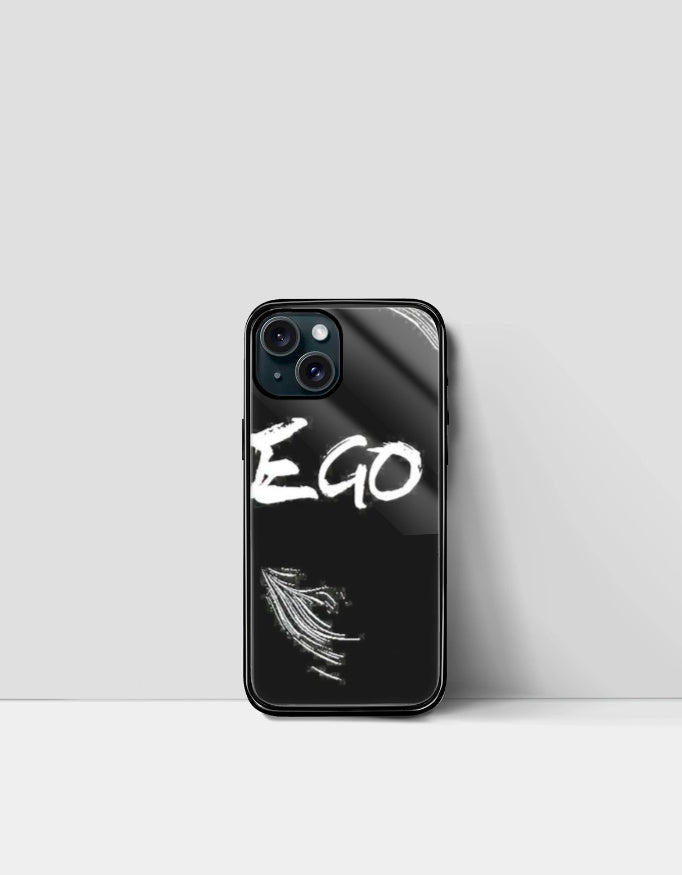 Black iPhone with blue lock inspired iphone cover featuring white graffiti style text and feather design