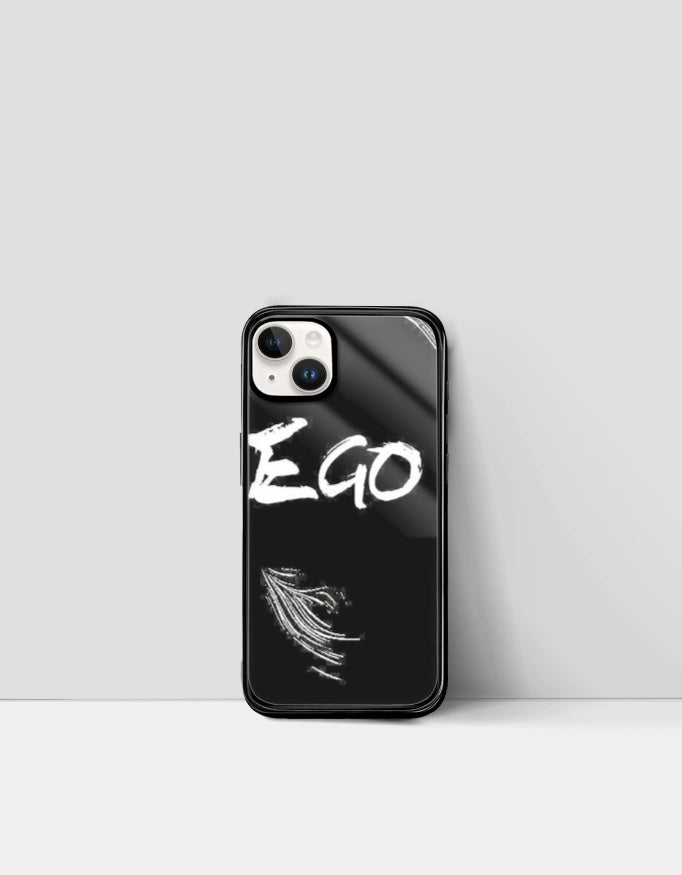 Black phone case with bold white text and graphic design blue lock inspired iphone cover
