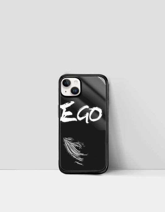 Black phone case with bold white text and graphic design blue lock inspired iphone cover