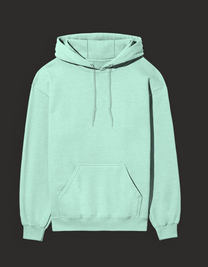 Mint Green Blue Lock rival hoodie with front pocket and drawstring hood for casual wear