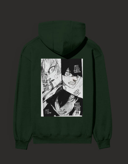 Anime-inspired Blue Lock rival hoodie featuring dynamic character art on a dark background