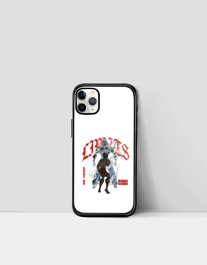 CHAOS X BAKI anime case featuring dynamic character artwork with red and black design accents