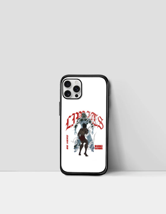 CHAOS X BAKI anime case featuring character art in red and black on a white background