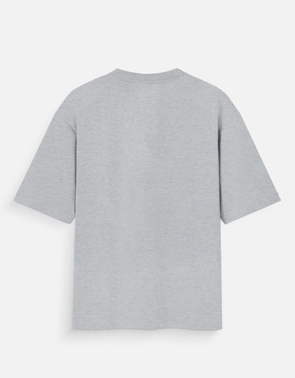 Back view of a plain gray CHAOS X Baki graphic tee from AnimeVerseStore with short sleeves