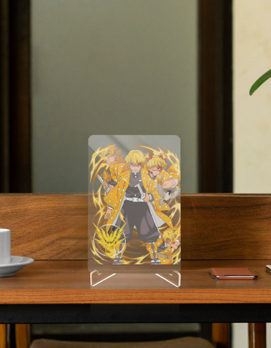 Anime character relic display featuring two characters in dynamic poses and vibrant colors