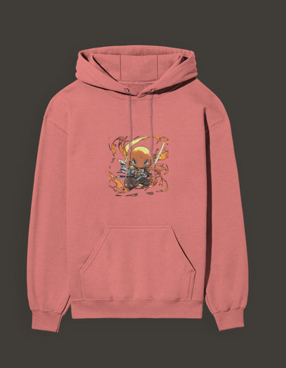 Charmander Flame Hashira Hoodie in Pink with Vibrant Graphic Design for Anime Fans