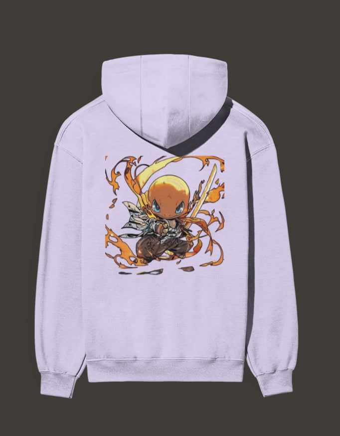 Charmander flame hashira hoodie featuring colorful character design with dynamic flames