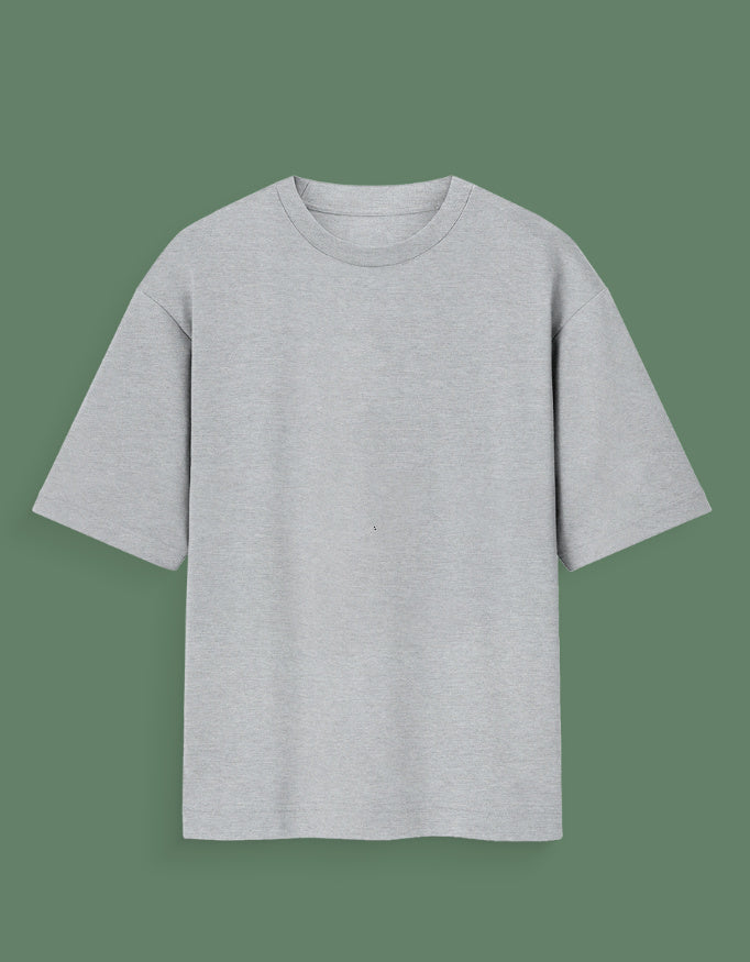 Gray plain cotton custom Glow in dark T-shirt with short sleeves and round neck
