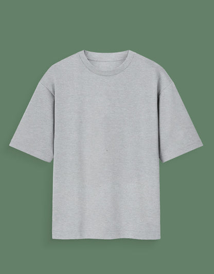 Gray plain cotton custom Glow in dark T-shirt with short sleeves and round neck