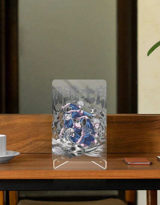 Anime character relic display featuring dynamic anime characters on a stylish tabletop stand