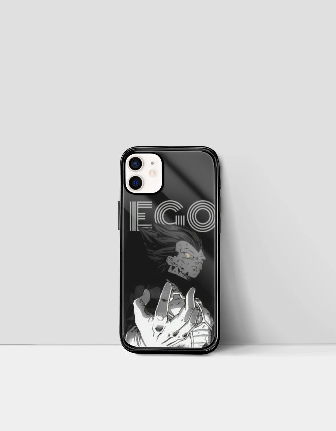 Black ego anime phone cover featuring a stylized character with a reaching hand design