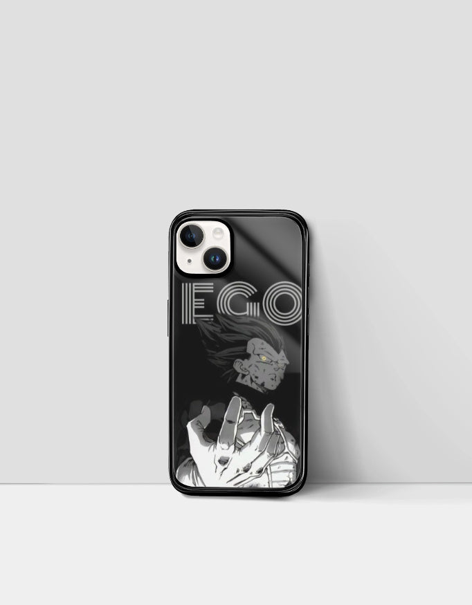 Black ego anime phone cover with manga-style character and bold EGO text design