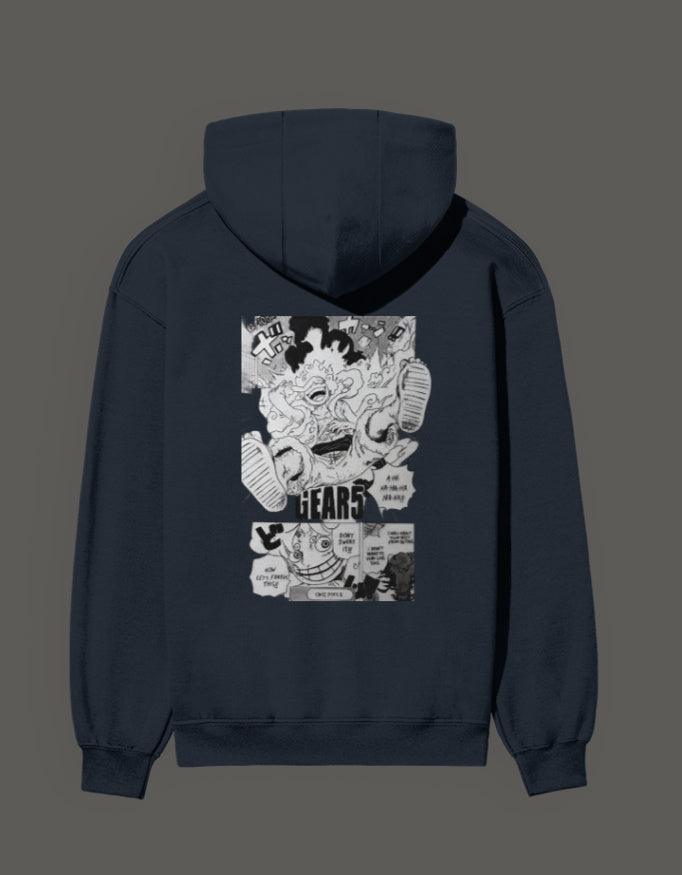 Gear 5 anime hoodie featuring vibrant graphic design on the back for anime fans