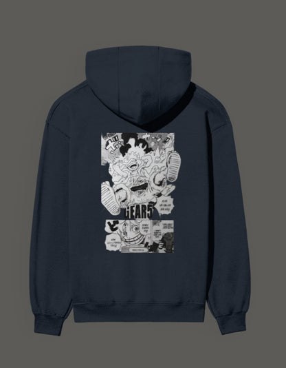 Gear 5 anime hoodie featuring vibrant graphic design on the back for anime fans