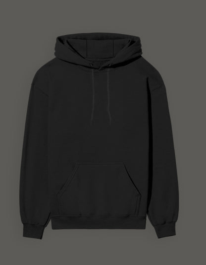 Black hoodie from AnimeVerseStore featuring Gear 5 anime hoodie design with a front pocket and drawstring hood