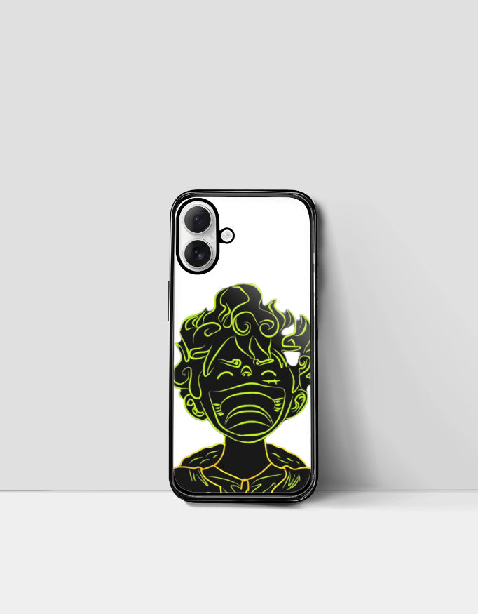 Gear 5 iPhone case with glowing neon anime character design for stylish phone protection