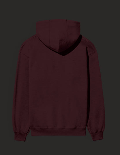 Maroon graphic streetwear hoodie India featuring a comfortable design and cozy fit