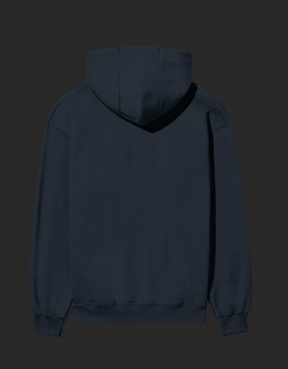 Navy graphic streetwear hoodie India featuring a comfortable fit and adjustable hood