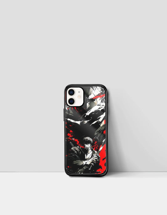 Guts iPhone case anime featuring dark and red stylized artwork of Guts holding a sword