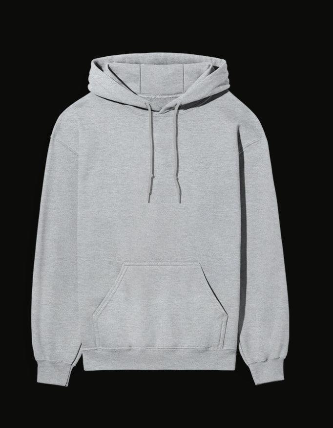 Grey Itachi hoodie with a classic design and front pocket for anime fans