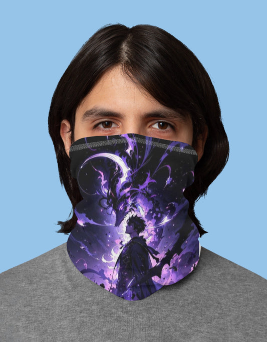 Jin Woo bandana anime featuring a colorful design of a character in a mystical scene