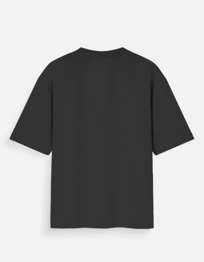 Black plain back view of JJK graphic tee for Gen Z with short sleeves and round neck
