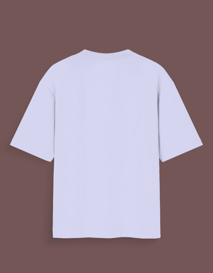 Back view of plain white joker inspired graphic tee with short sleeves and crew neck