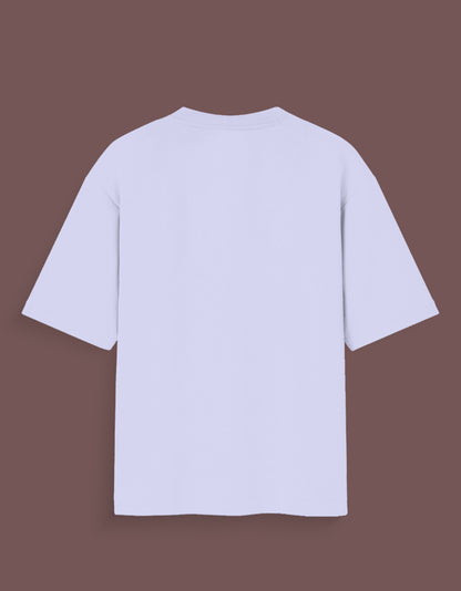 Back view of plain white joker inspired graphic tee with short sleeves and crew neck