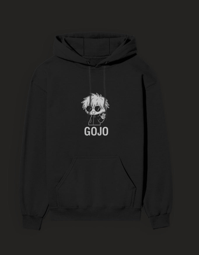 Black Gojo hoodie Jujutsu Kaisen featuring a cute character design for anime fans