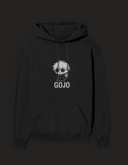 Black Gojo hoodie Jujutsu Kaisen featuring a cute character design for anime fans