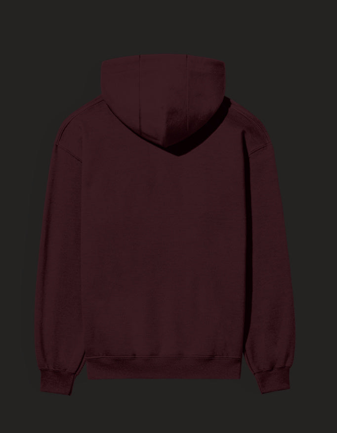 Back view of a maroon Gojo hoodie Jujutsu Kaisen made from soft, comfortable fabric