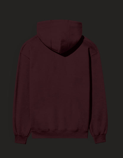 Back view of a maroon Gojo hoodie Jujutsu Kaisen made from soft, comfortable fabric