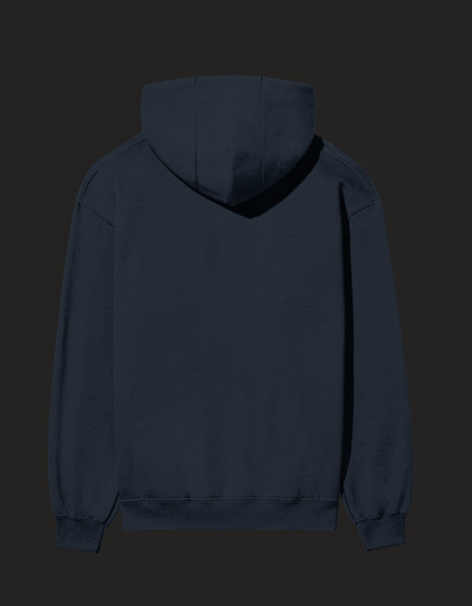 Back view of navy Gojo hoodie Jujutsu Kaisen made from soft, comfortable fabric