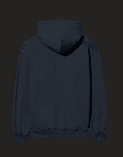 Back view of navy Gojo hoodie Jujutsu Kaisen made from soft, comfortable fabric