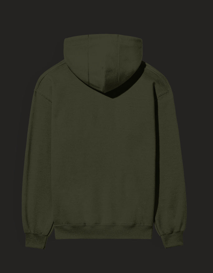Back view of a green Gojo hoodie Jujutsu Kaisen with a comfortable fit and adjustable hood