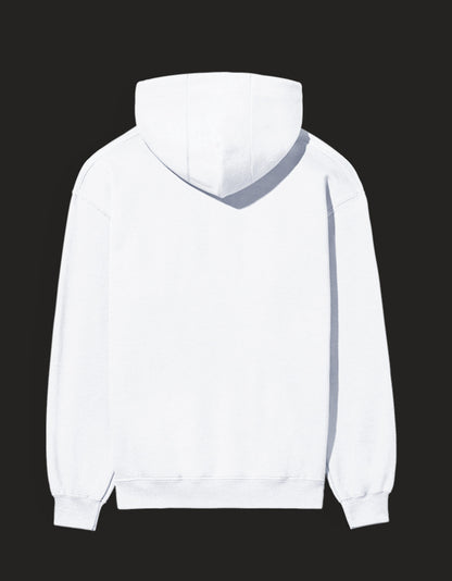 Back view of a white Gojo hoodie Jujutsu Kaisen with a comfortable fit and classic design