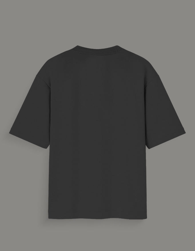 Black King of Curses oversized anime tee showing the back view with short sleeves and relaxed fit