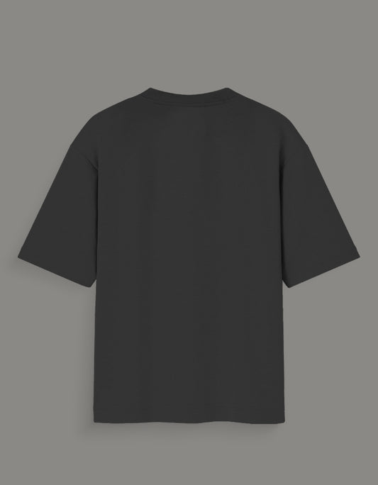 Black King of Curses oversized anime tee showing the back view with short sleeves and relaxed fit