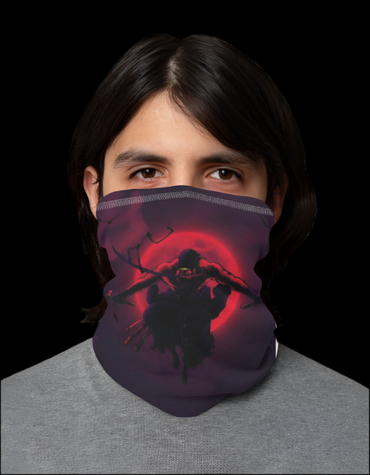 Stylish King of Hell face mask featuring a striking red and black design for Anime fans