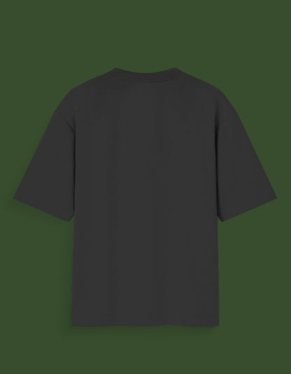 Black KING OF HELL graphic tee from AnimeVerseStore shown from the back with short sleeves