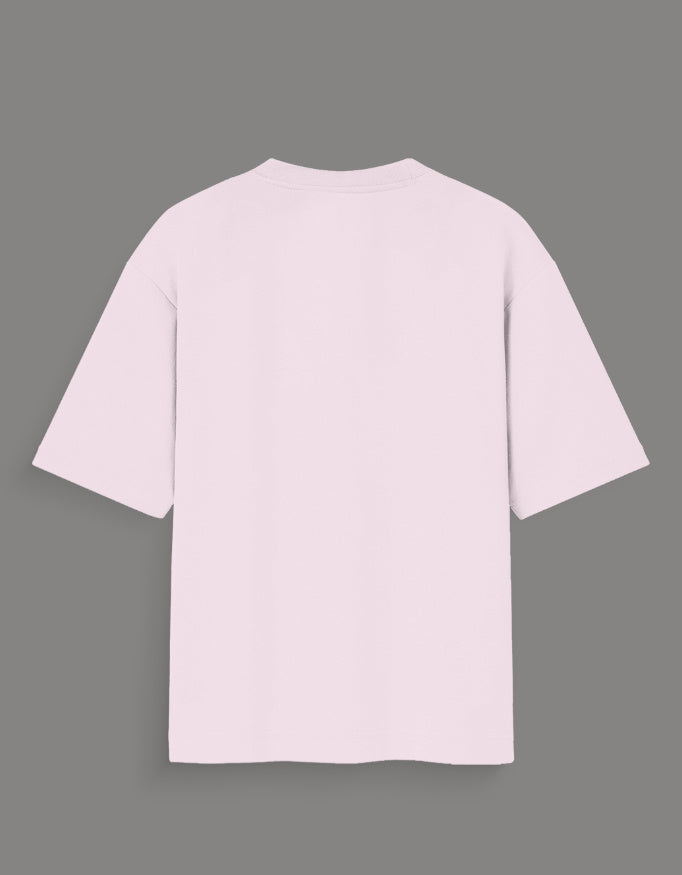 Back view of limited edition joker t-shirt India in light pink with short sleeves and round neck
