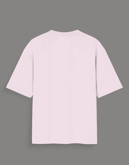 Back view of limited edition joker t-shirt India in light pink with short sleeves and round neck
