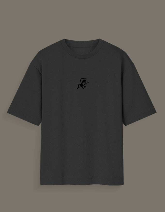 Black Luffy Gear 5 hand sketch t-shirt with small graphic design on chest from AnimeVerseStore